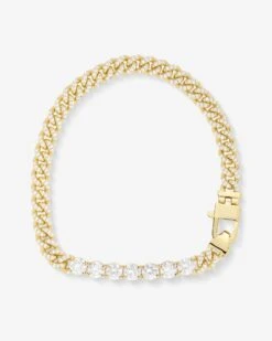 Pavé Julian Loves Diamonds Bracelet - Gold|White Diamondettes