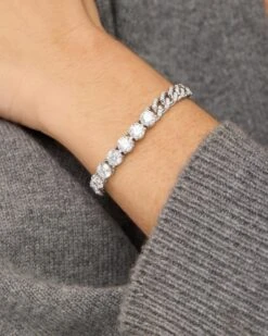 Pavé Julian Loves Diamonds Bracelet - Silver|White Diamondettes -Melinda Maria PaveJulianLovesDiamondsBracelet B1455 S WTCZ6.5 E1002