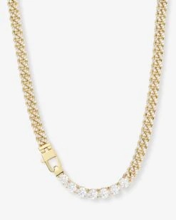 Pavé Julian Loves Diamonds Necklace - Gold|White Diamondettes