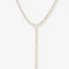 Pavé Serpent Lariat Necklace - Gold|White Diamondettes -Melinda Maria PaveSerpentLariatNecklace N6412GWTCZ V1