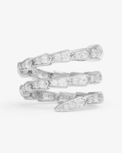 Pavé Serpent Spiral Ring - Silver|White Diamondettes -Melinda Maria PaveSerpentSpiralRing R6129SWTCZ7 V2 8e8af9cf 1099 4ef0 a32e cabe74f8b09c
