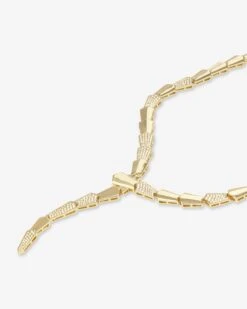 Pavé XL Serpent Lariat - Gold|White Diamondettes -Melinda Maria Pave XL Serpent Lariat N6386 G WT P V2