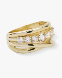 "Oh She Fancy" Stacked Diamond Ring - Gold|White Diamondettes -Melinda Maria RING 1 GOLD V2 3a48ba1d a3fa 4bb6 8ed3 ecf7414e6f68