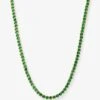 Not Your Basic Tennis Necklace - Gold|Emerald