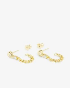 Ride Or Die Soft Hoops - Gold|White Diamondettes -Melinda Maria RideorDieSoftHoops E7155 G WTCZ V2