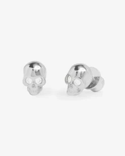Ride Or Die Studs - Silver|White Diamondettes