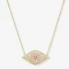 Rose Evil Eye Necklace - Gold|Pink Sapphire -Melinda Maria RoseEvilEyeNecklace N6374 G P V1