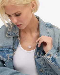 Rose Evil Eye Necklace - Silver|Pink Sapphire -Melinda Maria RoseEvilEyeNecklace N6374 S PNK E V2