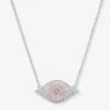 Rose Evil Eye Necklace - Silver|Pink Sapphire -Melinda Maria RoseEvilEyeNecklace N6374 S P V1