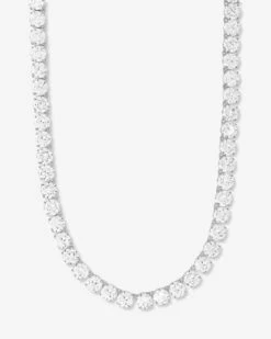 Royal Pet Tennis Necklace - Silver|White Diamondettes -Melinda Maria RoyalPetTennisNecklace PN6404 S WTCZ 22 P V1