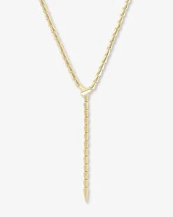 Serpent Lariat Necklace - Gold
