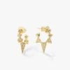 Gabriella Pavé Spiked Hoops - Gold|White Diamondettes