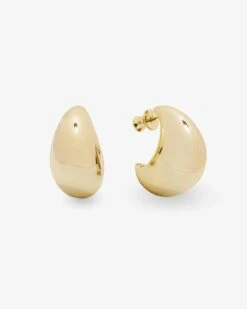 "She's So Smooth" Teardrop Hoops - Gold