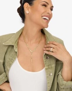 Serpent Lariat Necklace - Gold -Melinda Maria SerpentLariatNecklace N6300 G2833