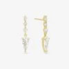 She's Arrived Drop Earrings - Gold|White Diamondettes -Melinda Maria She sArrivedDropEarrings E7122 G WT P V1