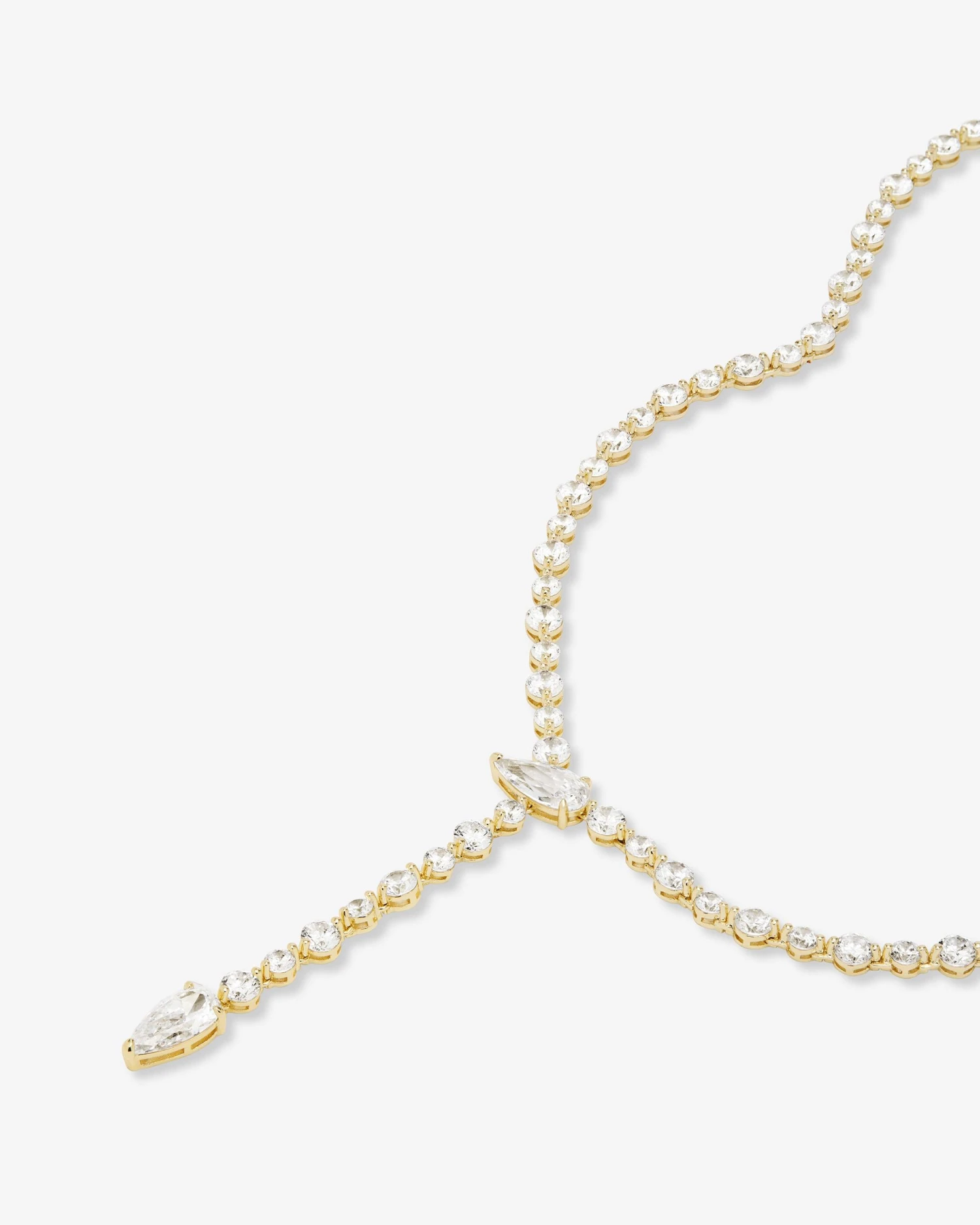 She's Arrived Lariat Tennis Necklace - Gold|White Diamondettes 6 She's Arrived Lariat Tennis Necklace - Gold|White Diamondettes - Image 4