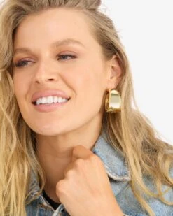 "She's So Smooth" Mama Hoops - Gold -Melinda Maria She sSoSmooth MamaHoops E6055 G E V2