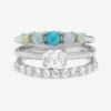 She's So Stacked Ring - Silver|Blue Opal Ombré -Melinda Maria She sSoStackedRing R6122 S BOPOM P V1