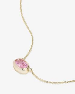 She's A Boss Pendant Necklace - Gold|Pink Diamondettes -Melinda Maria She saBossPendantNecklace N6408SPNKCZ P G V2
