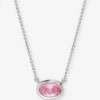 She's A Boss Pendant Necklace - Silver|Pink Diamondettes -Melinda Maria She saBossPendantNecklace N6408SPNKCZ P S V1