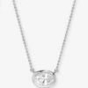 She's A Boss Pendant Necklace - Silver|White Diamondettes