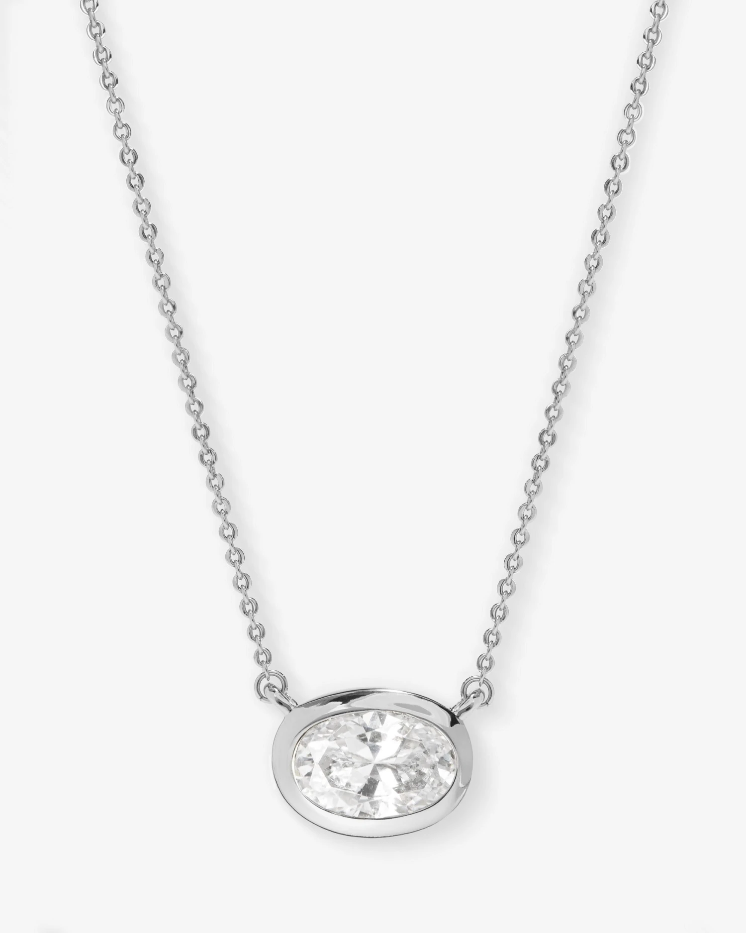 She's A Boss Pendant Necklace - Silver|White Diamondettes 3 She's A Boss Pendant Necklace - Silver|White Diamondettes