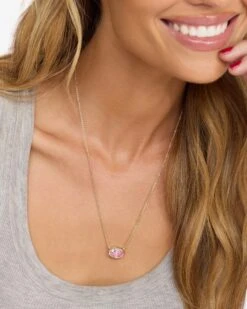 She's A Boss Pendant Necklace - Gold|Pink Diamondettes -Melinda Maria She saBossPendantNecklace N6408 G PNKCZ E 1 7ebab4a9 3951 4fb7 80a8 c15effaf47db