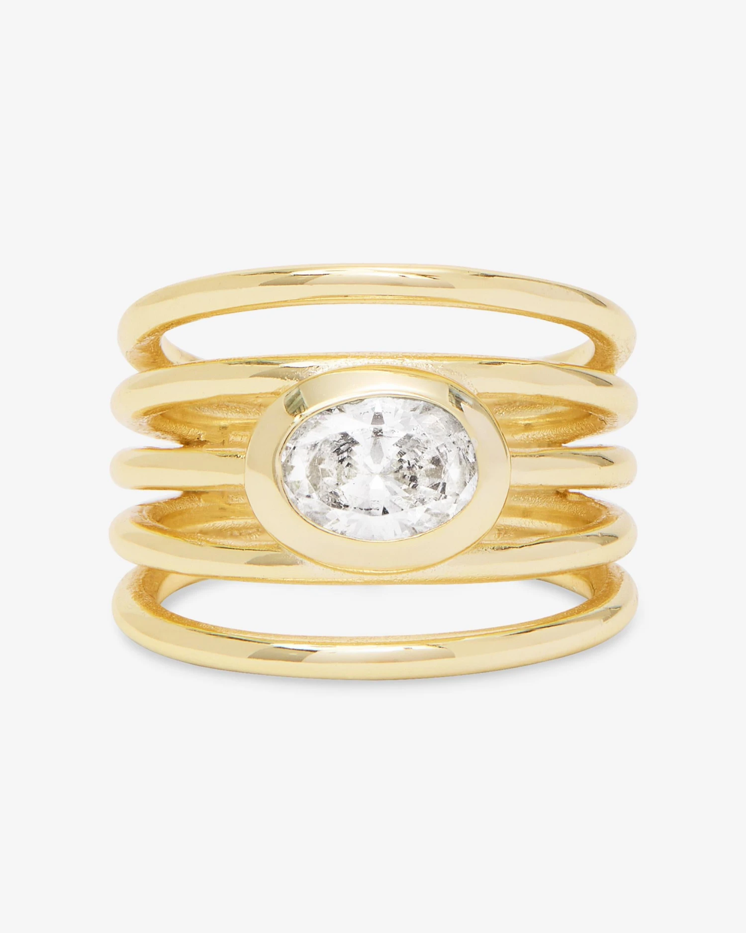 She's A Boss Stacked Ring - Gold|White Diamondettes 3 She's A Boss Stacked Ring - Gold|White Diamondettes