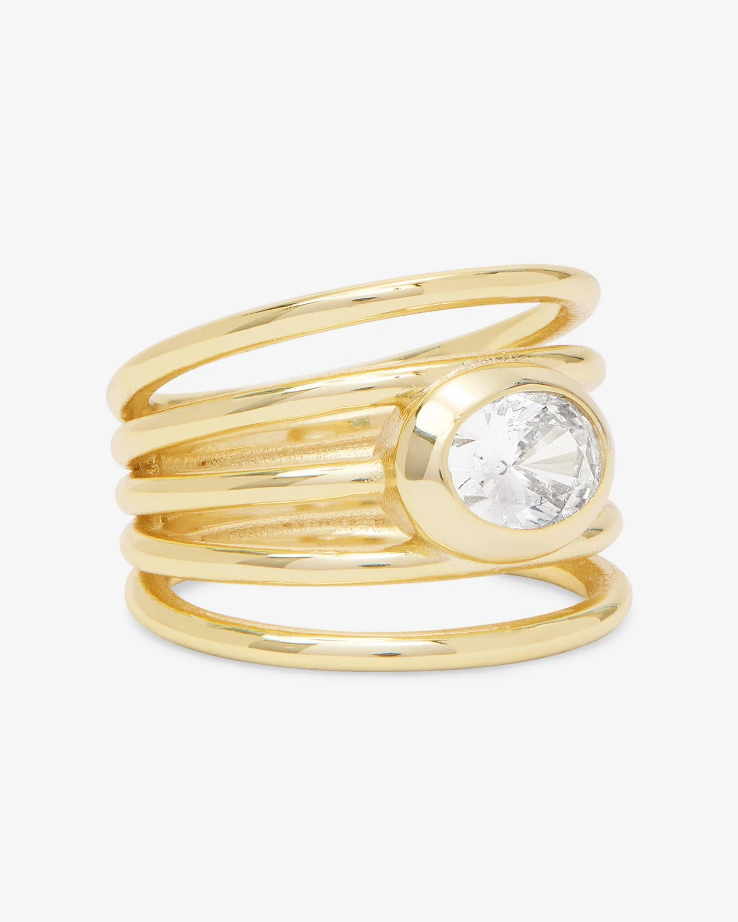 She's A Boss Stacked Ring - Gold|White Diamondettes 5 She's A Boss Stacked Ring - Gold|White Diamondettes - Image 3