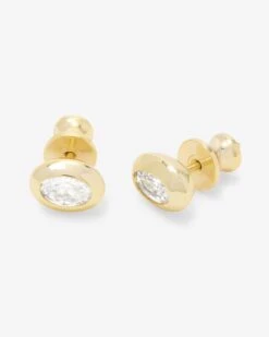 She's A Boss Studs 6mm - Gold|White Diamondettes -Melinda Maria She saBossStuds6mm E7144 G WTCZ P V2