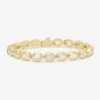 She's A Boss Tennis Bracelet - Gold|White Diamondettes -Melinda Maria She saBossTennisBracelet B1451 G WTCZ P V1