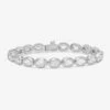 She's A Boss Tennis Bracelet - Silver|White Diamondettes -Melinda Maria She saBossTennisBracelet B1451 S WTCZ P V1