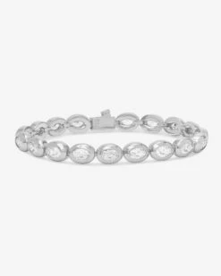 She's A Boss Tennis Bracelet - Silver|White Diamondettes