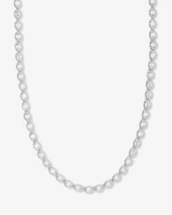 She's A Boss Tennis Necklace - Silver|White Diamondettes