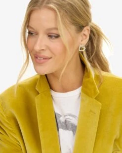 She's An Icon Baby Heart Earrings - Gold|Blue Opal Ombré -Melinda Maria She sanIconBabyHeartEarrings E7118 G BOP E V2