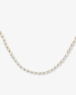 She's An Icon Tennis Choker - Gold|White Diamondettes