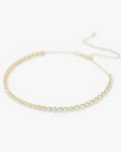 She's An Icon Tennis Choker - Gold|White Diamondettes -Melinda Maria She sanIconChoker N6356 P G v2 983769f5 5a33 46e5 bdea c8f60ed516d2