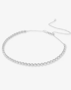 She's An Icon Tennis Choker - Silver|White Diamondettes -Melinda Maria She sanIconChoker N6356 P S v2 b864b0d7 3d49 4030 a4ea 3110cf5ccfc9