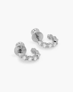 She's An Icon Huggies - Silver|White Diamondettes -Melinda Maria She sanIconHuggies E5106 P S V2