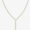 She's An Icon Lariat Tennis Necklace - Gold|White Diamondettes