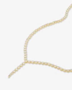 She's An Icon Lariat Tennis Necklace - Gold|White Diamondettes -Melinda Maria She sanIconLariatTennisNecklace N6391 G WT P V2