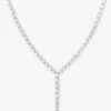 She's An Icon Lariat Tennis Necklace - Silver|White Diamondettes