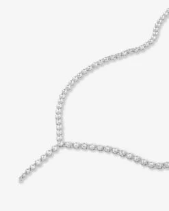 She's An Icon Lariat Tennis Necklace - Silver|White Diamondettes -Melinda Maria She sanIconLariatTennisNecklace N6391 S WT P V2