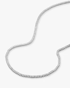 Baby Not Your Basic Tennis Necklace - Silver|White Diamondettes -Melinda Maria TENNIS SMALLSIZEDIAMOND 16 SILVER V2 7f34b917 b205 4cdc 966e 4d792cd88484