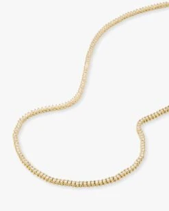 Baby Not Your Basic Tennis Necklace - Gold|White Diamondettes -Melinda Maria TENNIS SMALLSIZEDIAMOND 18 GOLD V2 f0fffc77 e2d1 4d7f 9c9f bd359b475d70
