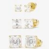 The Queen's Stud Set - Gold|White Diamondettes -Melinda Maria TheQueen sStudsSetof3 E7125 G WTCZ P V1