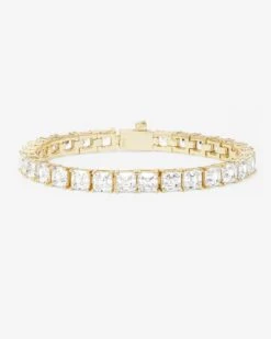 The Queen's Tennis Bracelet - Gold|White Diamondettes