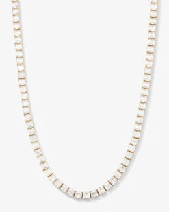 The Queen's Tennis Necklace - Gold|White Diamondettes