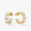 The Queen's Hoops .75" - Gold|White Diamondettes