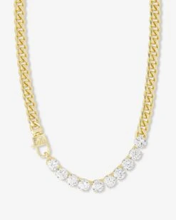 Thor Loves Diamonds Pet Necklace - Gold|White Diamondettes -Melinda Maria ThorLovesDiamondsPetNecklace PN6405 G WTCZ 18 P V1